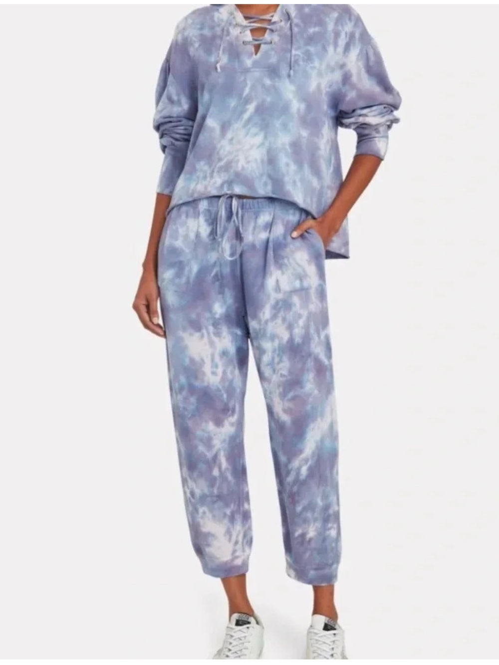 LoveShackFancy Tie-Dye Lavender Relaxed Sweatsuit